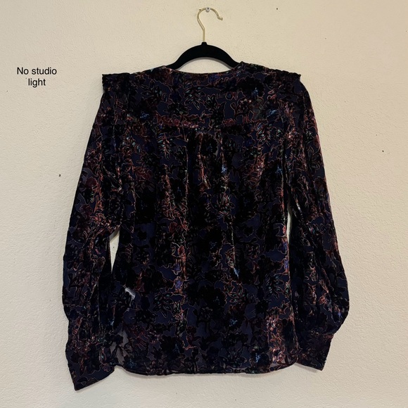 NEW French Connection Indigo Hayden Burnout Top Size 8 Women’s Medium - Picture 8 of 13